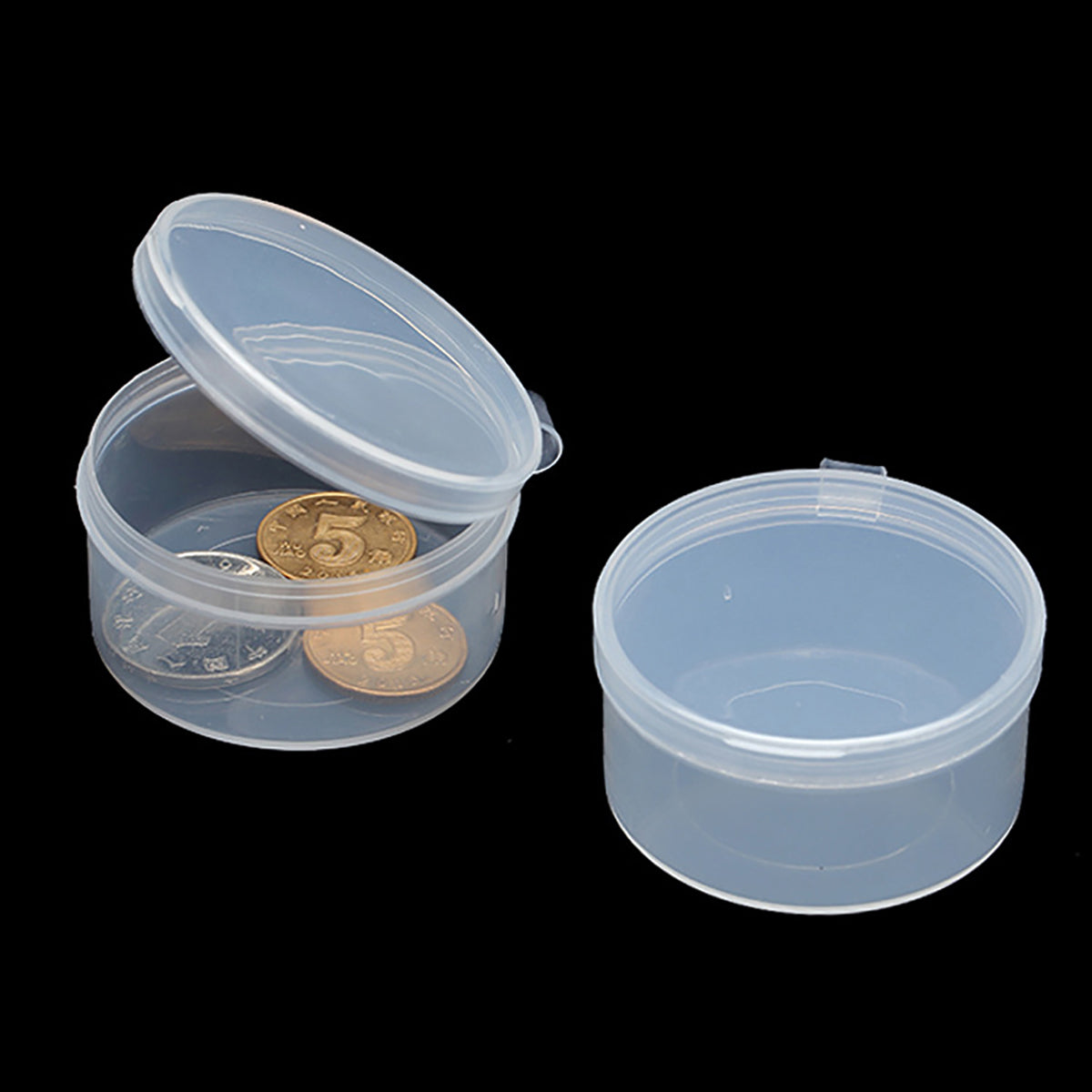 24 PACK 1.18 oz Empty Round Transparent Plastic Bead Jar (2.05 x 1.06 Inch)