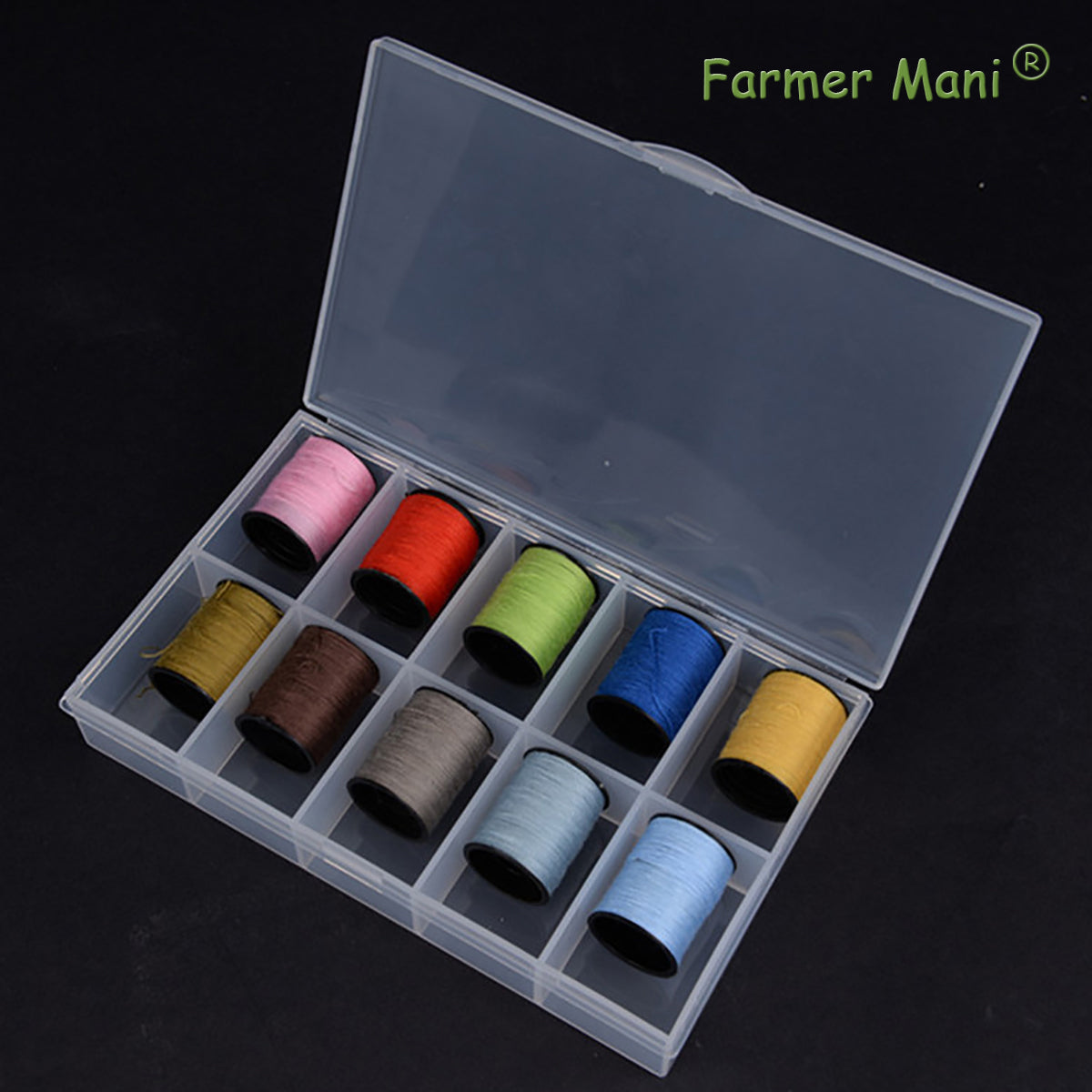 2 PCS Transparent Beads Storage Containers Box, Plastic Bead Organizers (10 Girds)