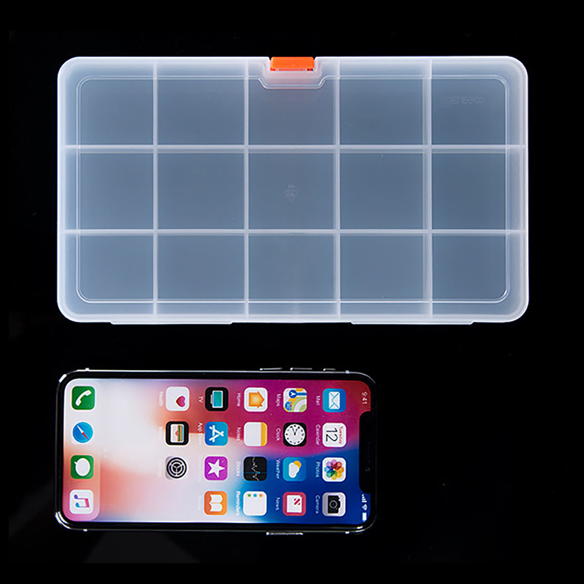 2 Pack Clear Plastic Divided Storage Case (15 Girds)