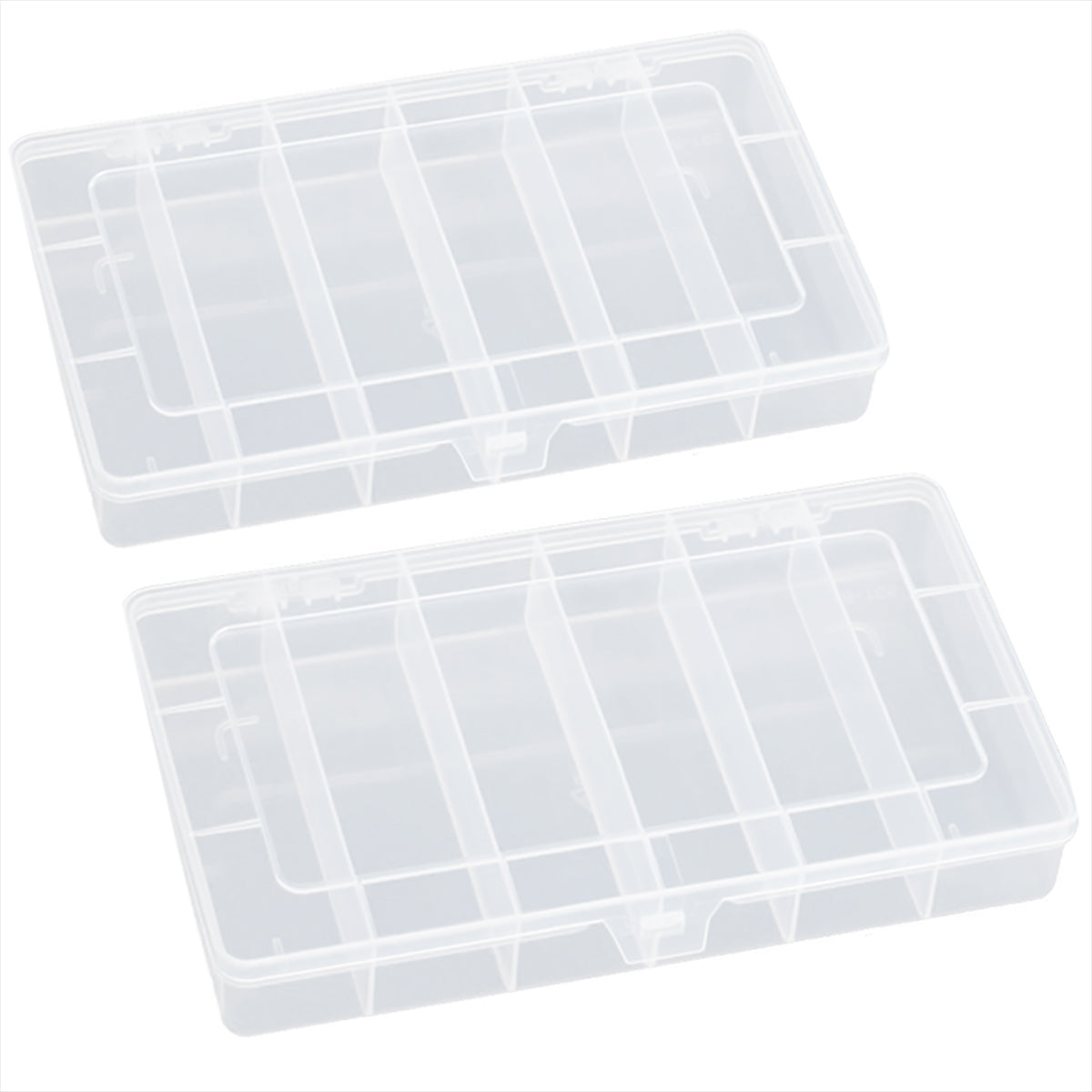 6 Grids Clear Plastic Organizer Box-2 PACK