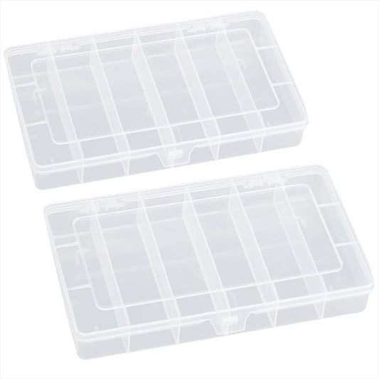 6 Grids Clear Plastic Organizer Box-2 PACK