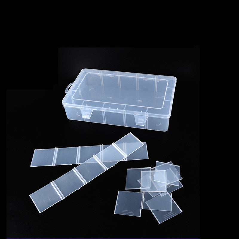 2 Pack Clear Plastic Organizer Box (15 Girds) with Movable Dividers Containers