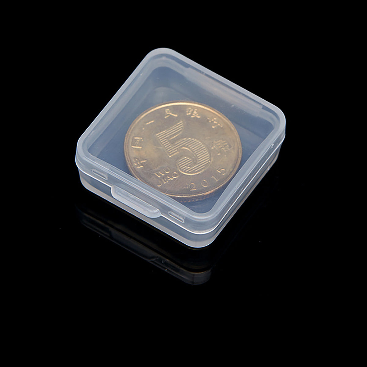 12 Pack Clear Square Plastic Beads Storage (1.06 x 1.06 x 0.39 Inch)