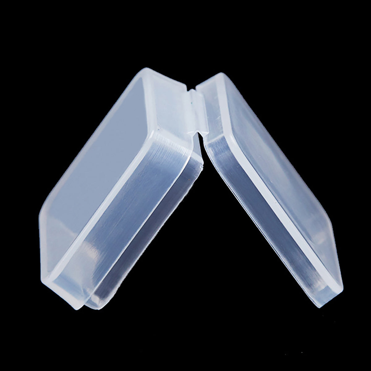 12 Pack Clear Square Plastic Beads Storage (1.06 x 1.06 x 0.39 Inch)