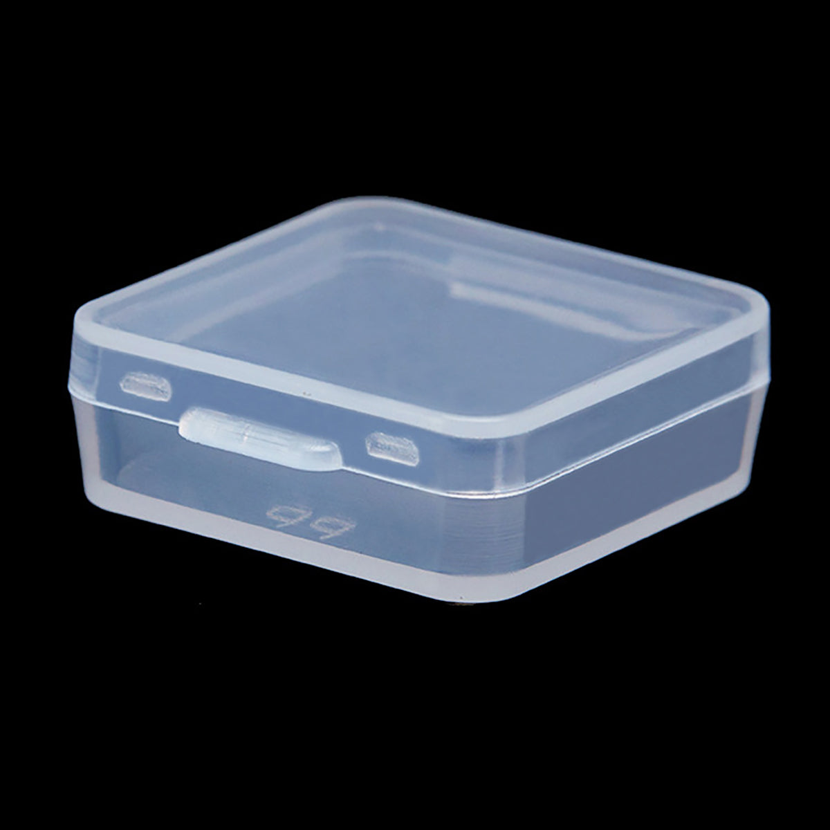 12 Pack Clear Square Plastic Beads Storage (1.06 x 1.06 x 0.39 Inch)