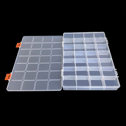 2 Pack 28 Grids Clear Bead Storage Containers with Adjustable Compartment Dividers