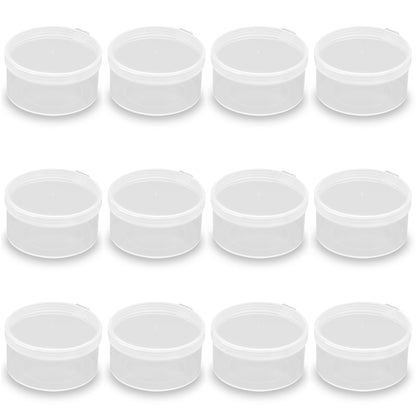 24 PACK 1.18 oz Empty Round Transparent Plastic Bead Jar (2.05 x 1.06 Inch)