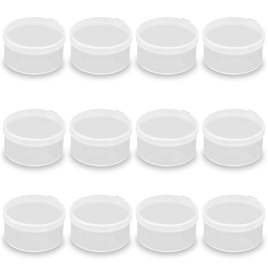 24 PACK 1.18 oz Empty Round Transparent Plastic Bead Jar (2.05 x 1.06 Inch)