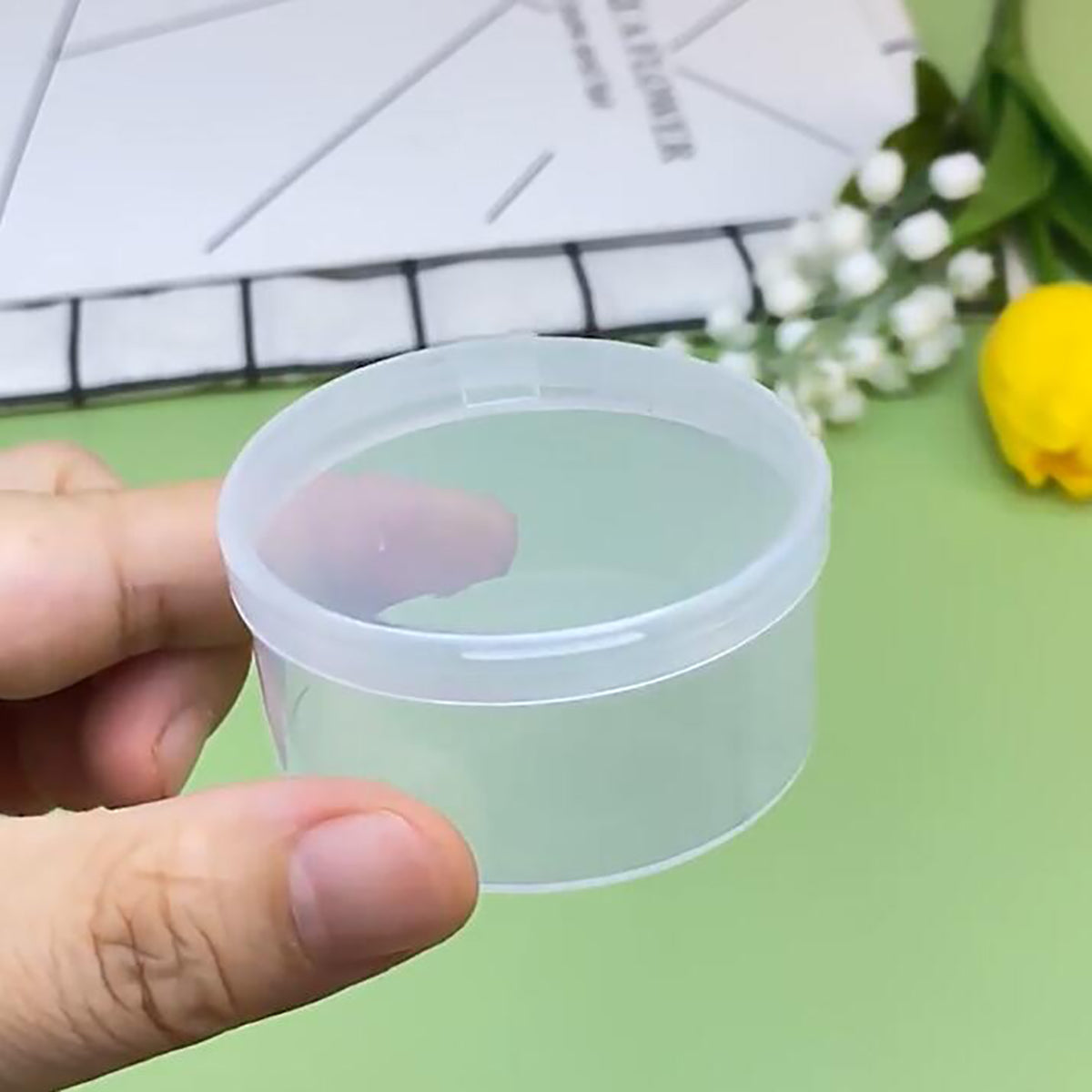 24 PACK 1.18 oz Empty Round Transparent Plastic Bead Jar (2.05 x 1.06 Inch)