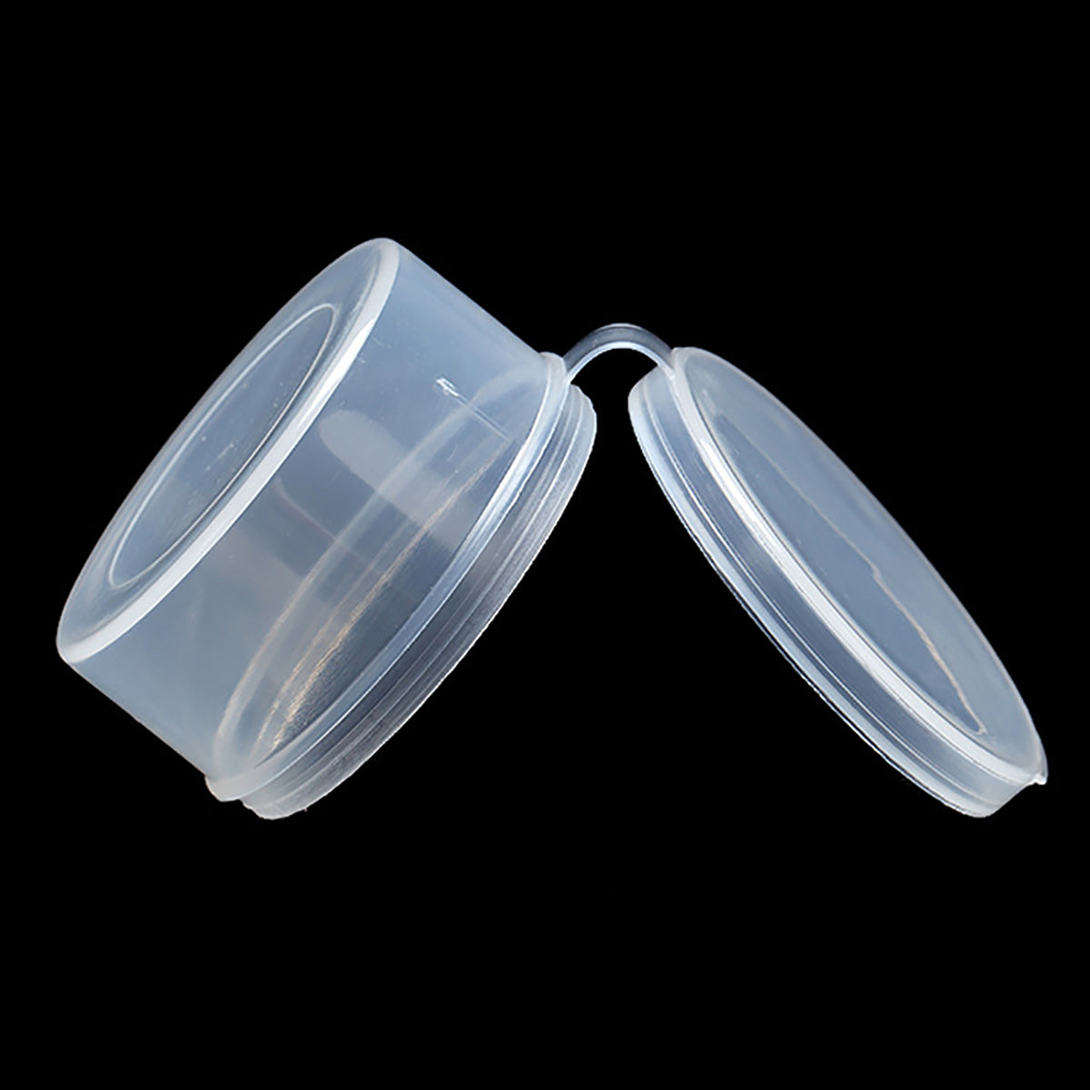 24 PACK 1.18 oz Empty Round Transparent Plastic Bead Jar (2.05 x 1.06 Inch)