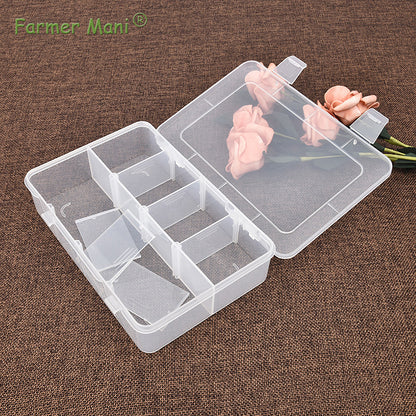 2 Pack Transparent Plastic Bead Organizers with Adjustable Dividers (8 Grids)