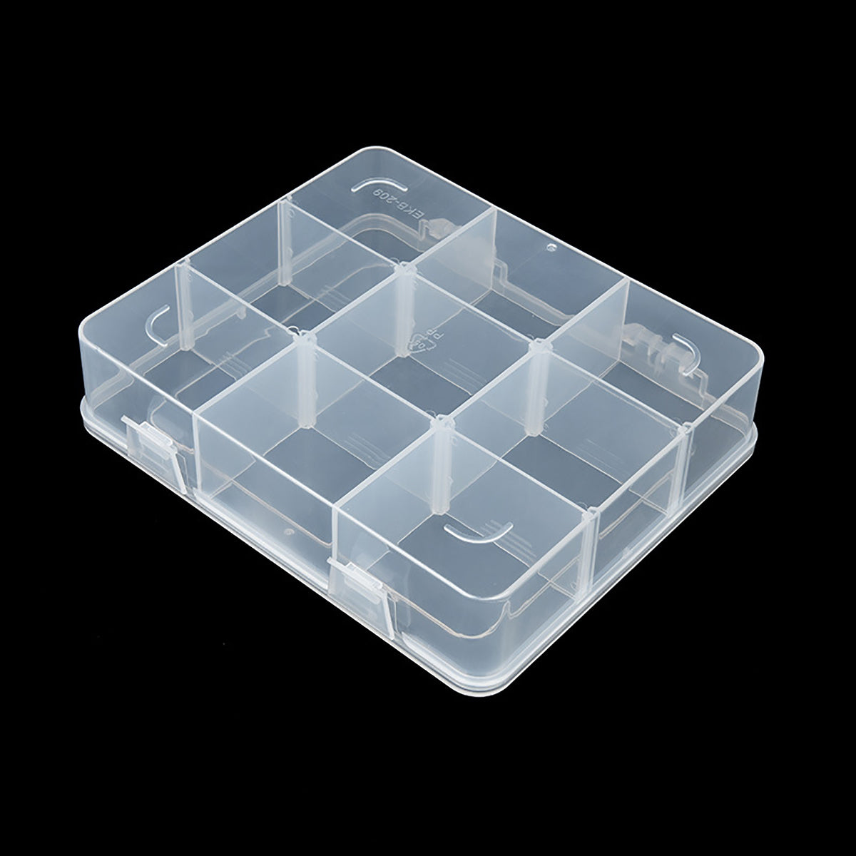 2 PCS Clear Plastic Organizer Box Container Craft Storage with Adjustable Dividers (9 Girds)