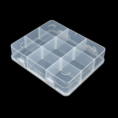 2 PCS Clear Plastic Organizer Box Container Craft Storage with Adjustable Dividers (9 Girds)