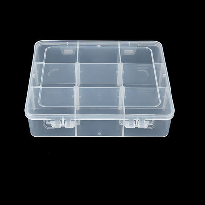 2 PCS Clear Plastic Organizer Box Container Craft Storage with Adjustable Dividers (9 Girds)