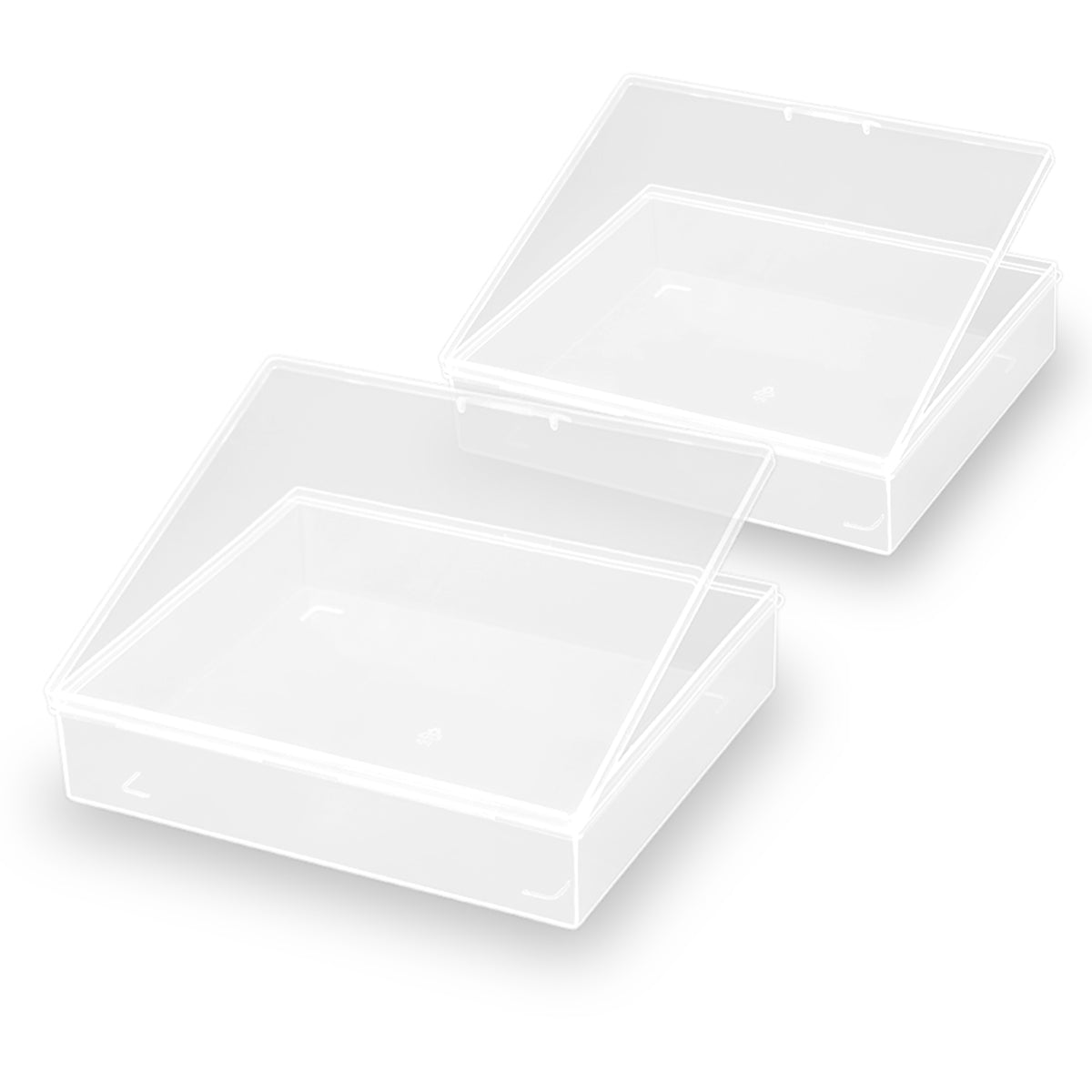 2 Packs Small Plastic Storage Containers (6.22x5.35x1.42 in)