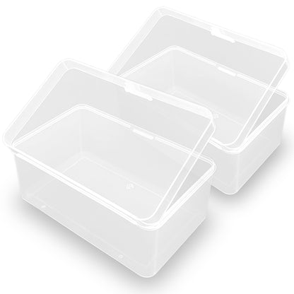 2 Pcs Clear Plastic Storage Case, 6.69 x 4.13 x 3.11 inch