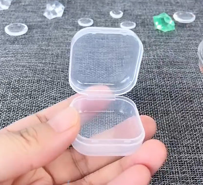 12 PCS Square Empty Mini Clear Plastic Storage Containers (1.38 x 1.38 x 0.71 Inch)