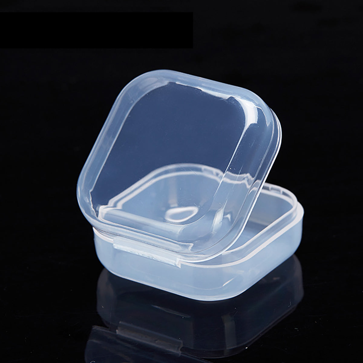 12 PCS Square Empty Mini Clear Plastic Storage Containers (1.38 x 1.38 x 0.71 Inch)
