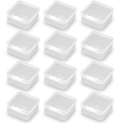 24 Pack Clear Square Plastic Beads Storage Containers Box