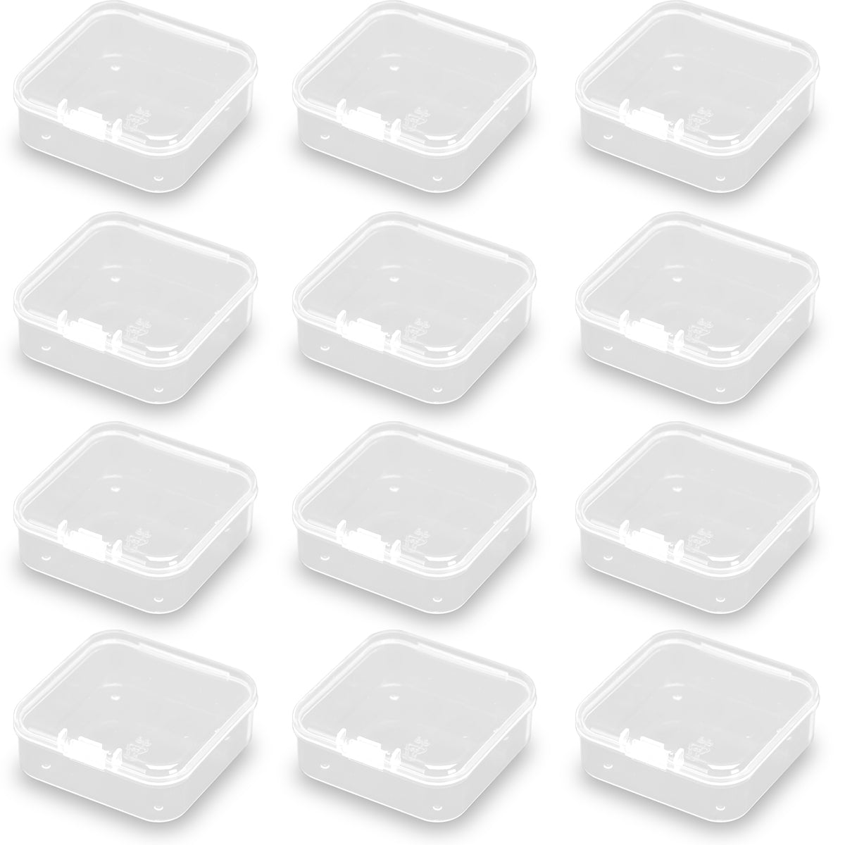 24 PCS Square Empty Mini Clear Plastic Storage Containers