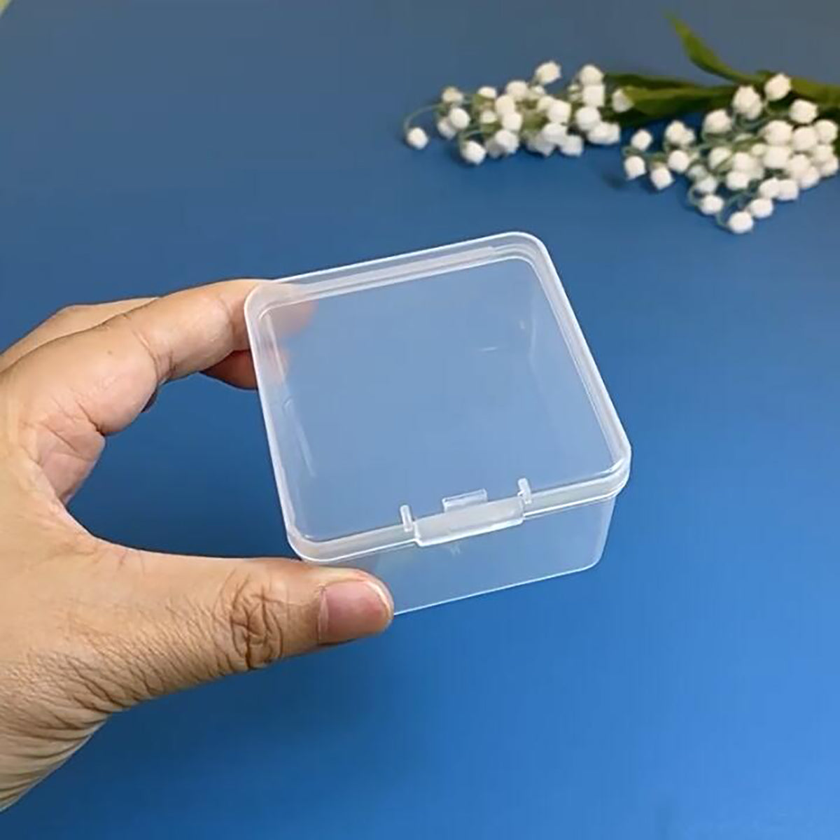 24 Pack Square Plastic Storage Cases with Lid