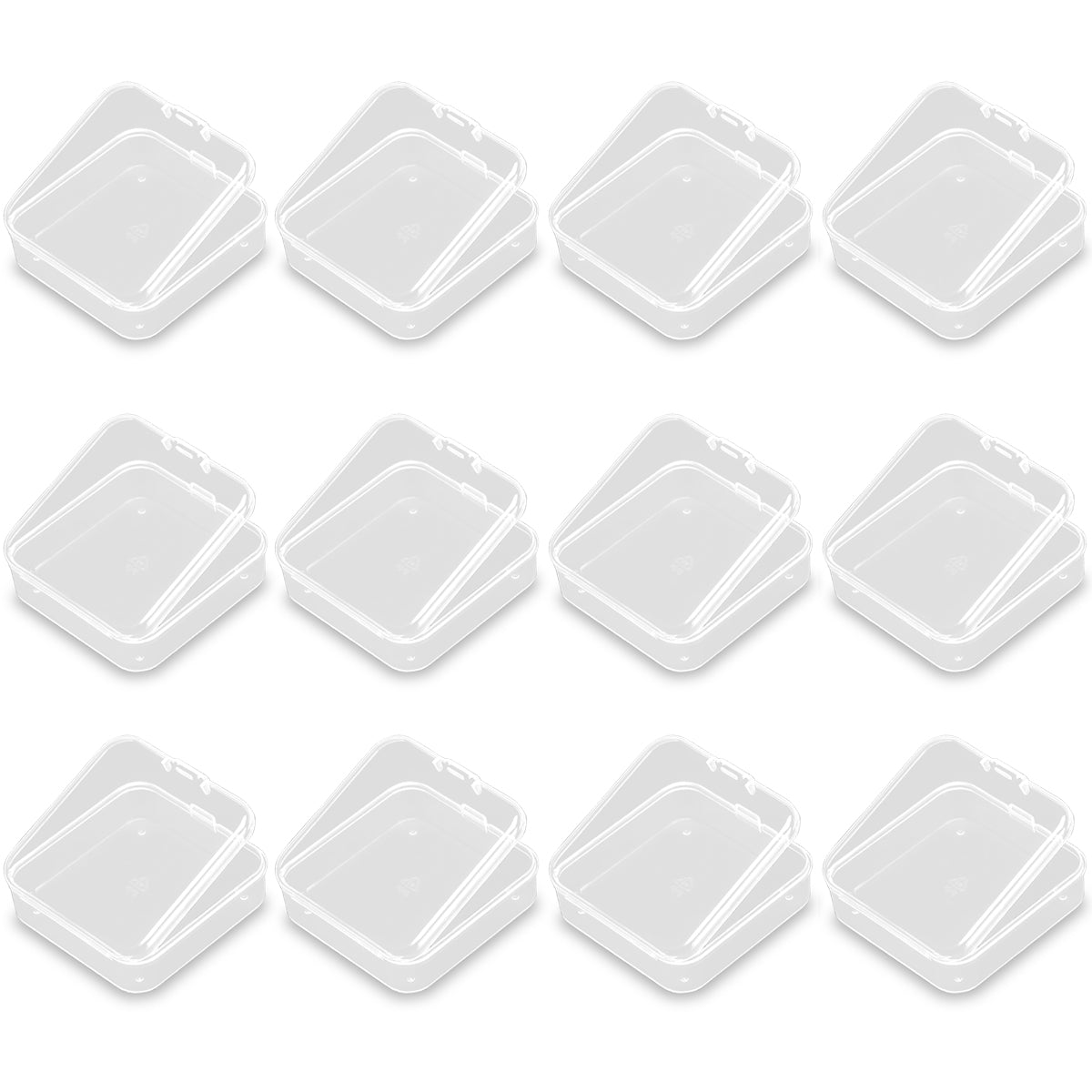 24Pcs Square Bead Organizers with Lid (2.52 x 2.52 x 0.79 inch)