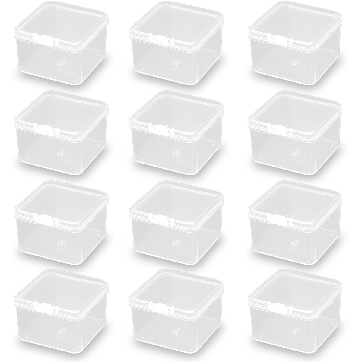 24 Pieces Square Clear Plastic Storage Containers (2.48 x 2.48 x 1.58 inch)