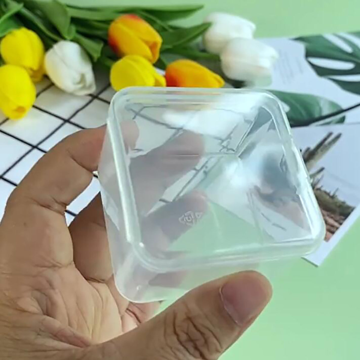 24 Pieces Square Clear Plastic Storage Containers (2.48 x 2.48 x 1.58 inch)