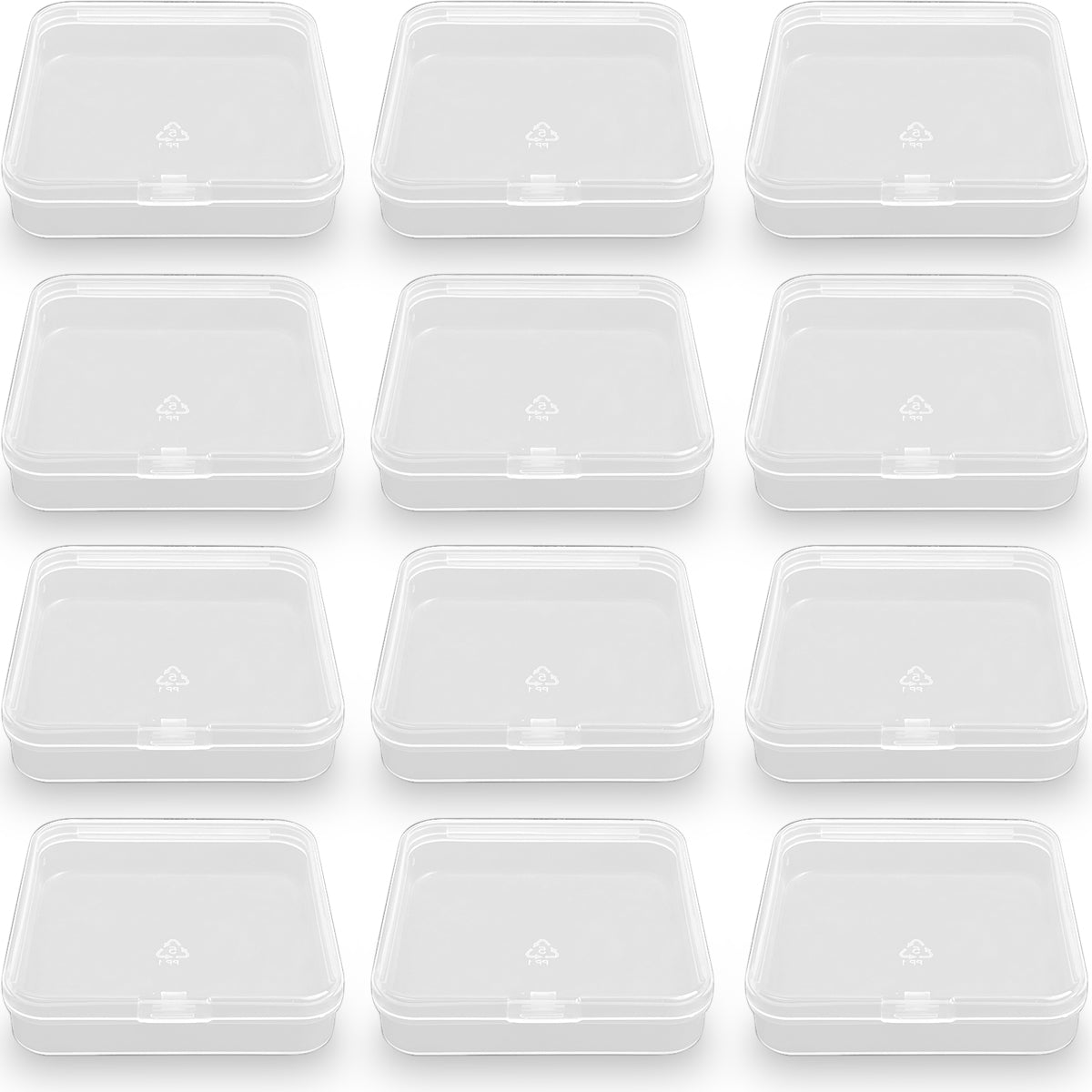 24 Pack Clear Square Plastic Beads Storage Containers Box