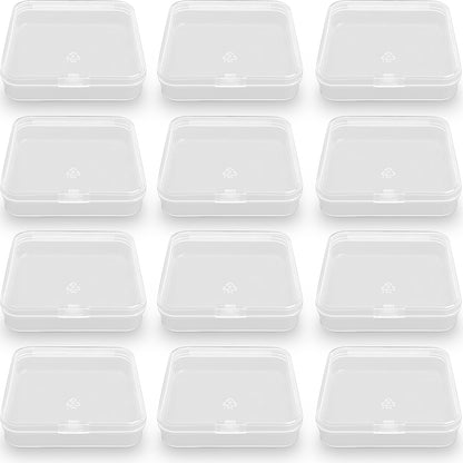 24 Pack Clear Square Plastic Beads Storage Containers Box