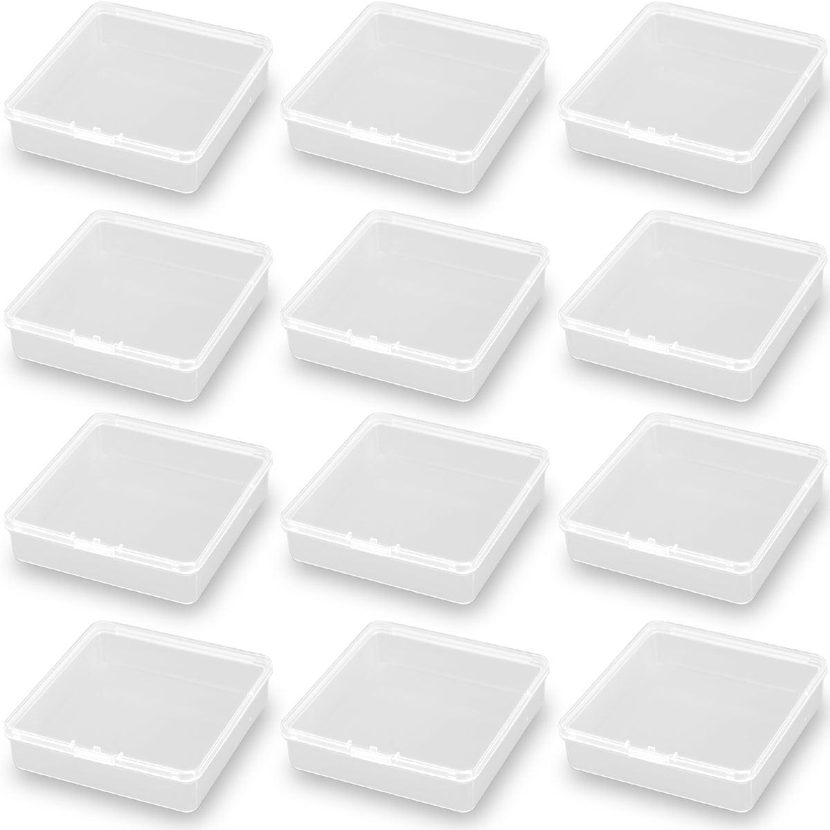 12 Pcs Square Bead Organizers (3.23 x 3.23 x 0.91 inch)