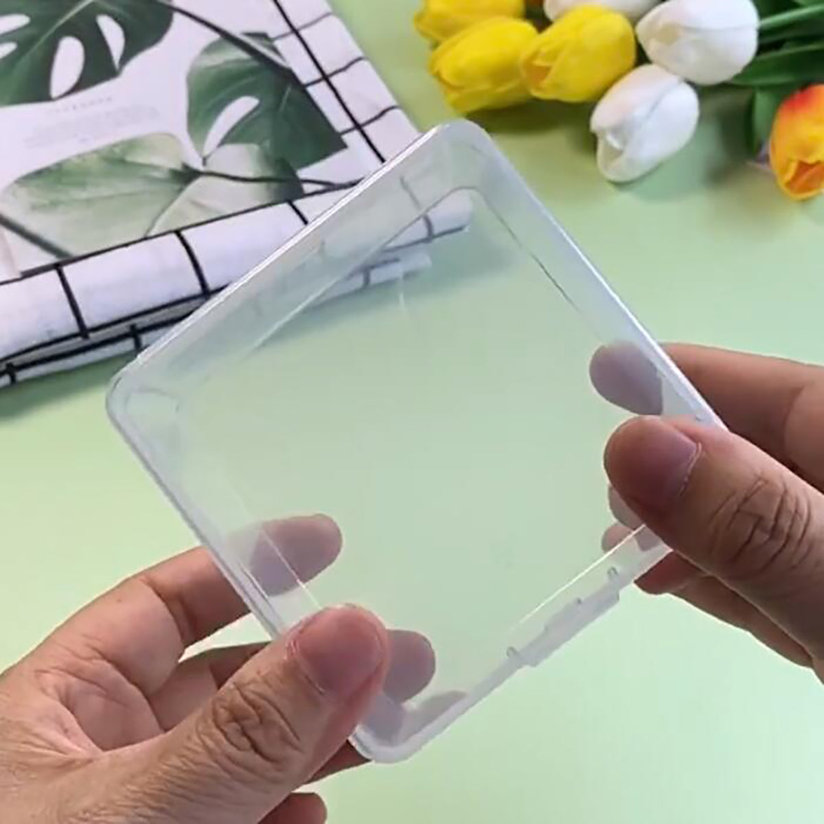 Square Clear Craft Supply Case (3.23 x 3.23 x 1.58 Inch)-12 Pack