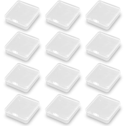 12Pcs Square Bead Organizers with Lid (3.7 x 3.7 x 1.18 inch)