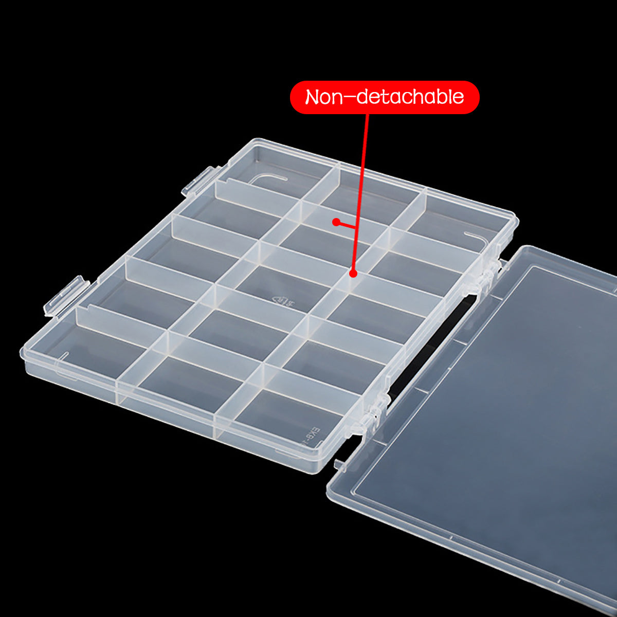 2PACK 15 Grids Clear Plastic Organizer Box, Plastic Compartment Box