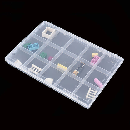 2PACK 15 Grids Clear Plastic Organizer Box, Plastic Compartment Box