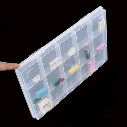 2PACK 15 Grids Clear Plastic Organizer Box, Plastic Compartment Box