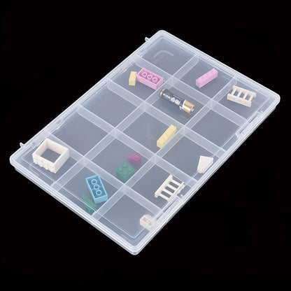 2PACK 15 Grids Clear Plastic Organizer Box, Plastic Compartment Box