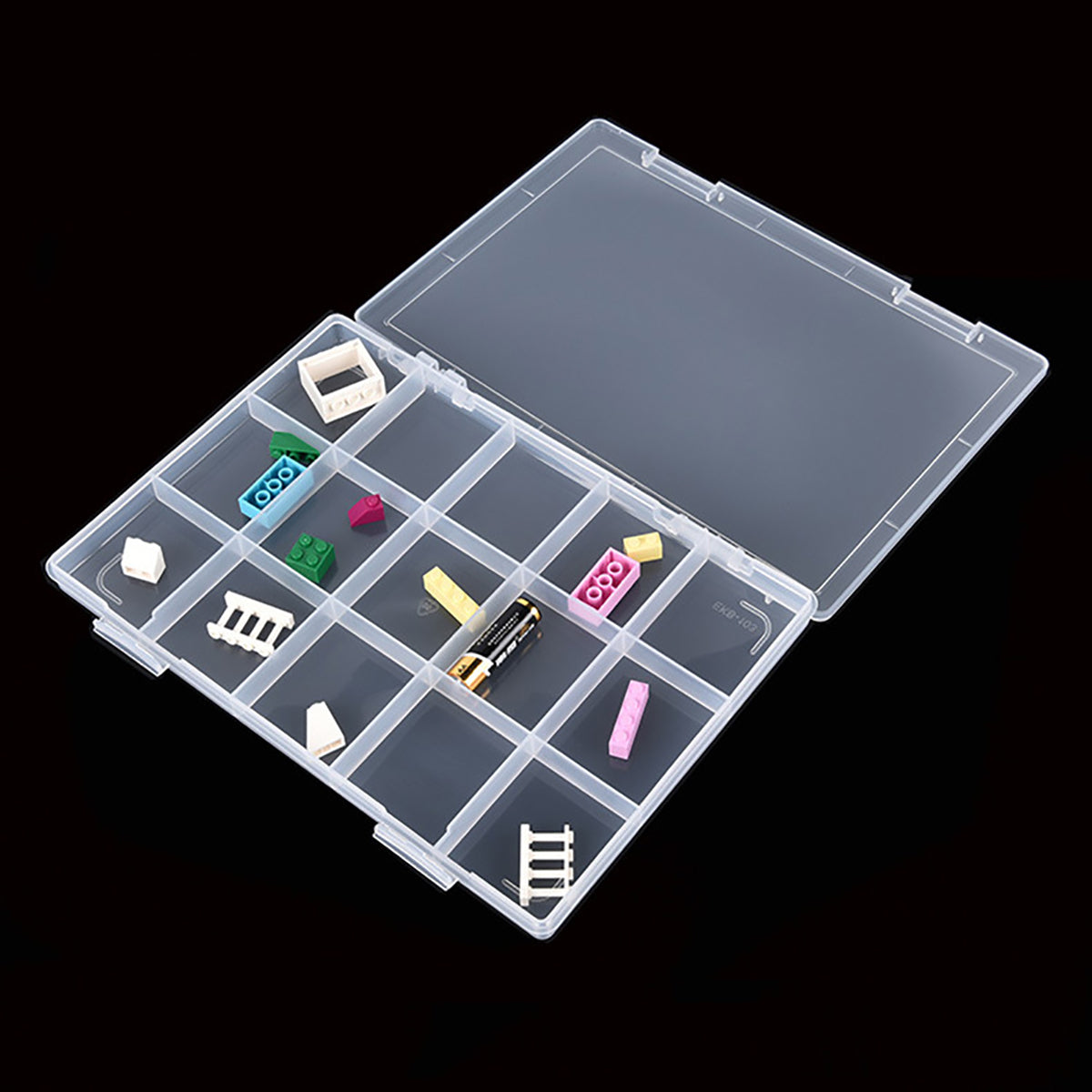 2PACK 15 Grids Clear Plastic Organizer Box, Plastic Compartment Box