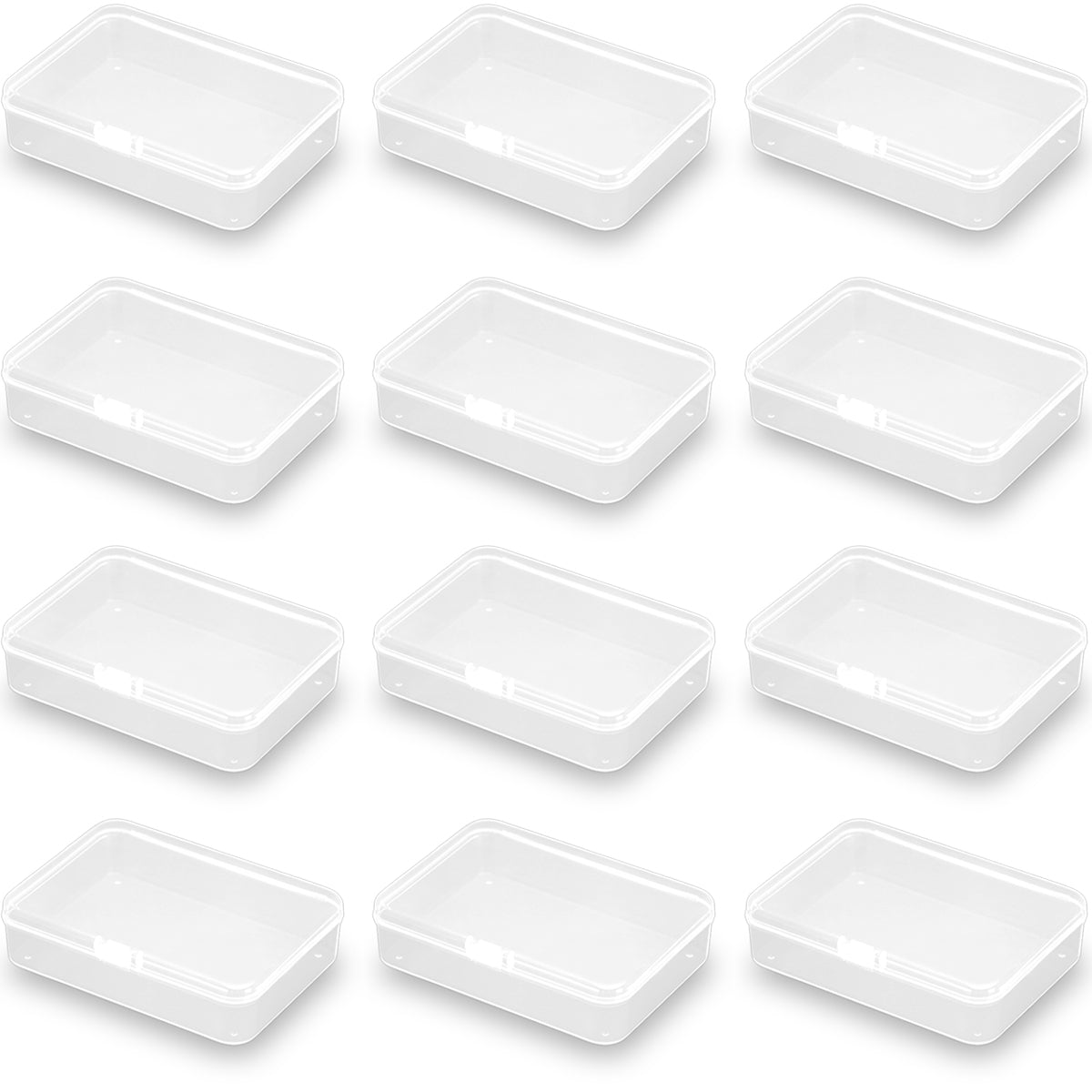 12 Pack Clear Plastic Beads Storage Containers Box (4.06 x 2.91 x 0.98 in)