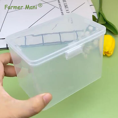 Clear Rectangle Mini Storage Containers Box with Lid (4.53 x 2.95 x 3.39 inch)