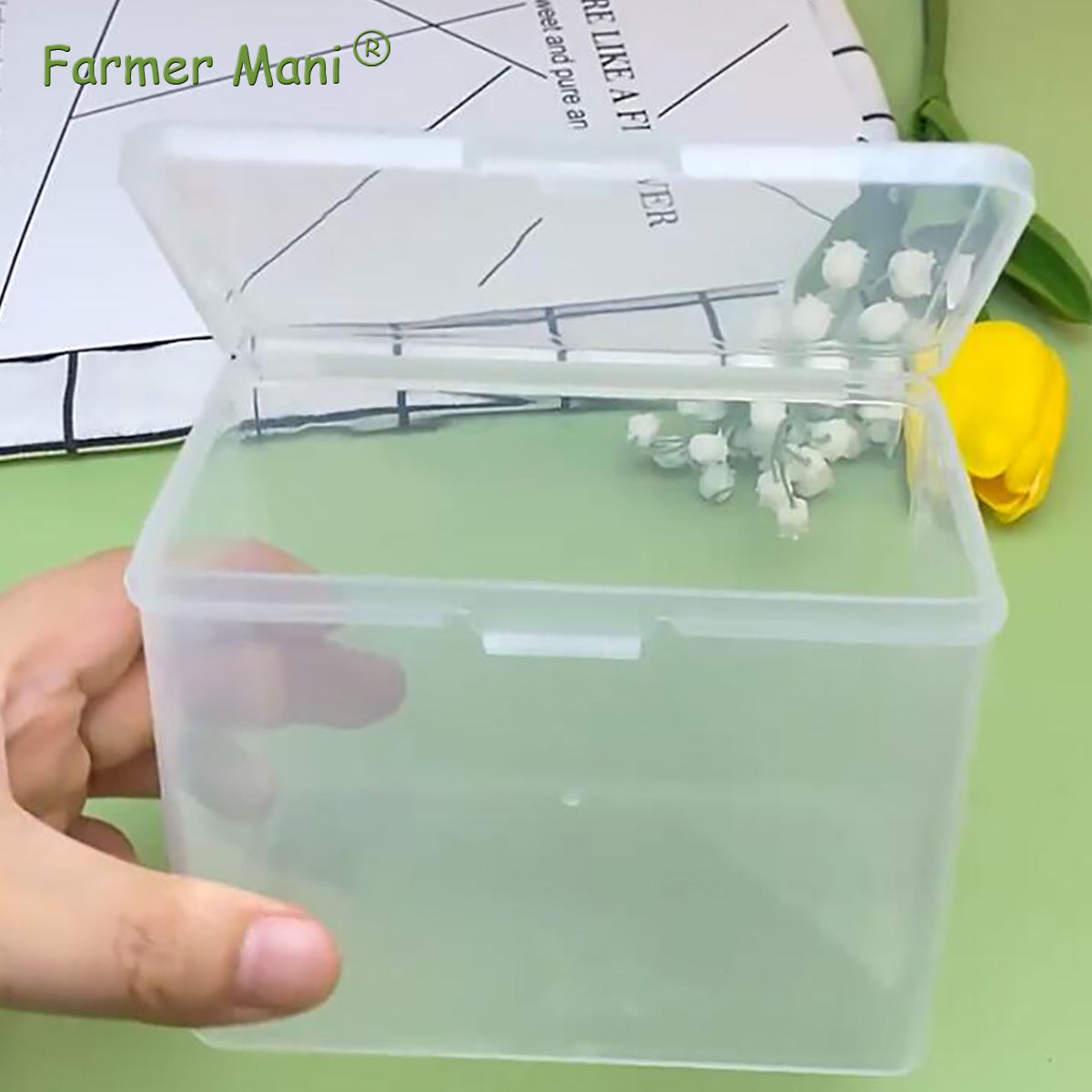 Clear Rectangle Mini Storage Containers Box with Lid (4.53 x 2.95 x 3.39 inch)