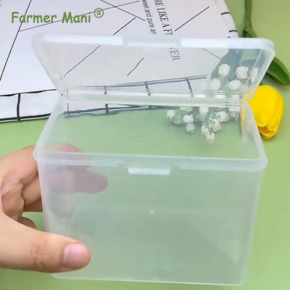 Clear Rectangle Mini Storage Containers Box with Lid (4.53 x 2.95 x 3.39 inch)