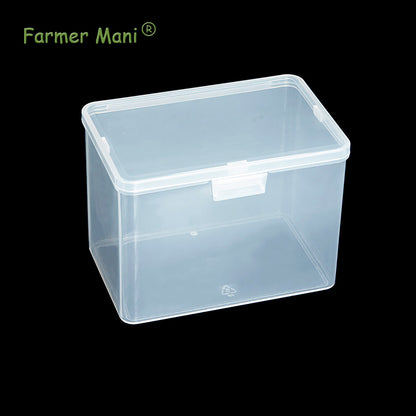 Clear Rectangle Mini Storage Containers Box with Lid (4.53 x 2.95 x 3.39 inch)