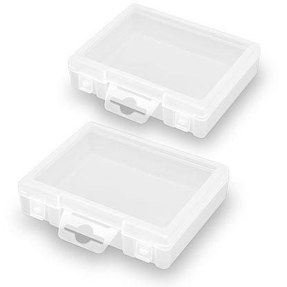 2 Pack Rectangle Plastic Frosted Storage Containers Box(5.2 x 4.02 x 1.3 inch)