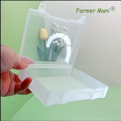 2 Pack Rectangle Plastic Frosted Storage Containers Box(5.2 x 4.02 x 1.3 inch)