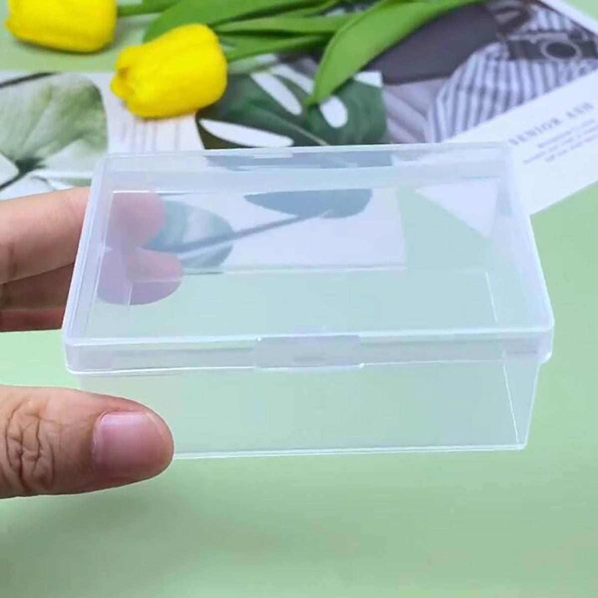 12 Pcs Rectangle Clear Plastic Box Containers (2.99 x 1.85 x1.81 inch)