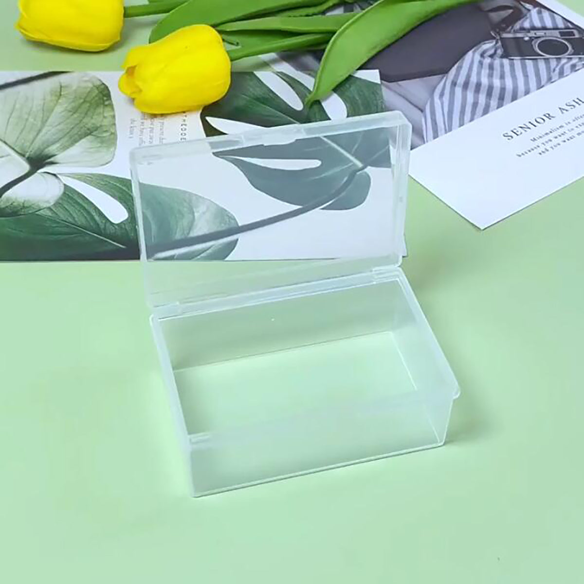 12 Pack Rectangular Clear Plastic Storage Containers, 3.39 x 2.21 x 1.38 Inchs