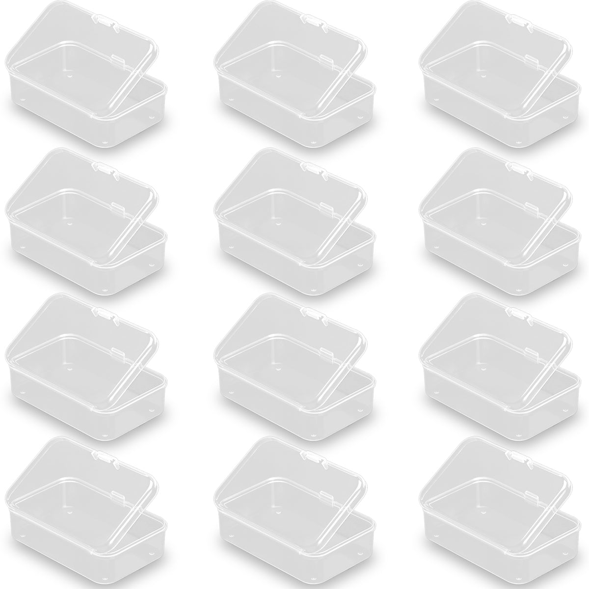12 Pieces Clear Plastic Box Containers (3.27 x 2.13 x 1.02 inch)