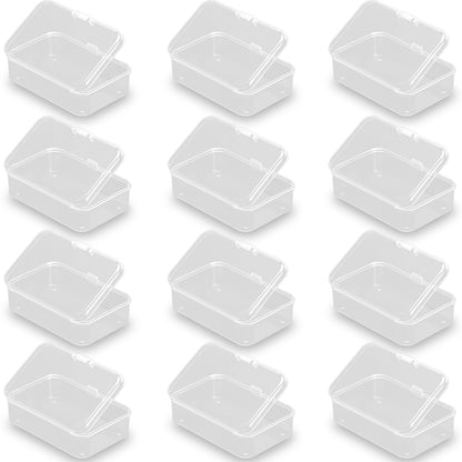 12 Pieces Clear Plastic Box Containers (3.27 x 2.13 x 1.02 inch)