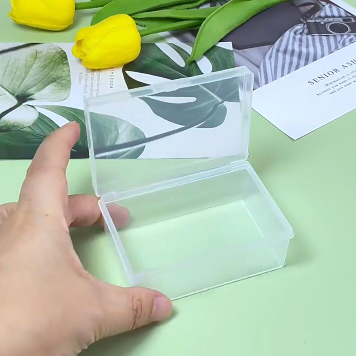12 Pack Rectangular Clear Plastic Storage Containers, 3.39 x 2.21 x 1.38 Inchs